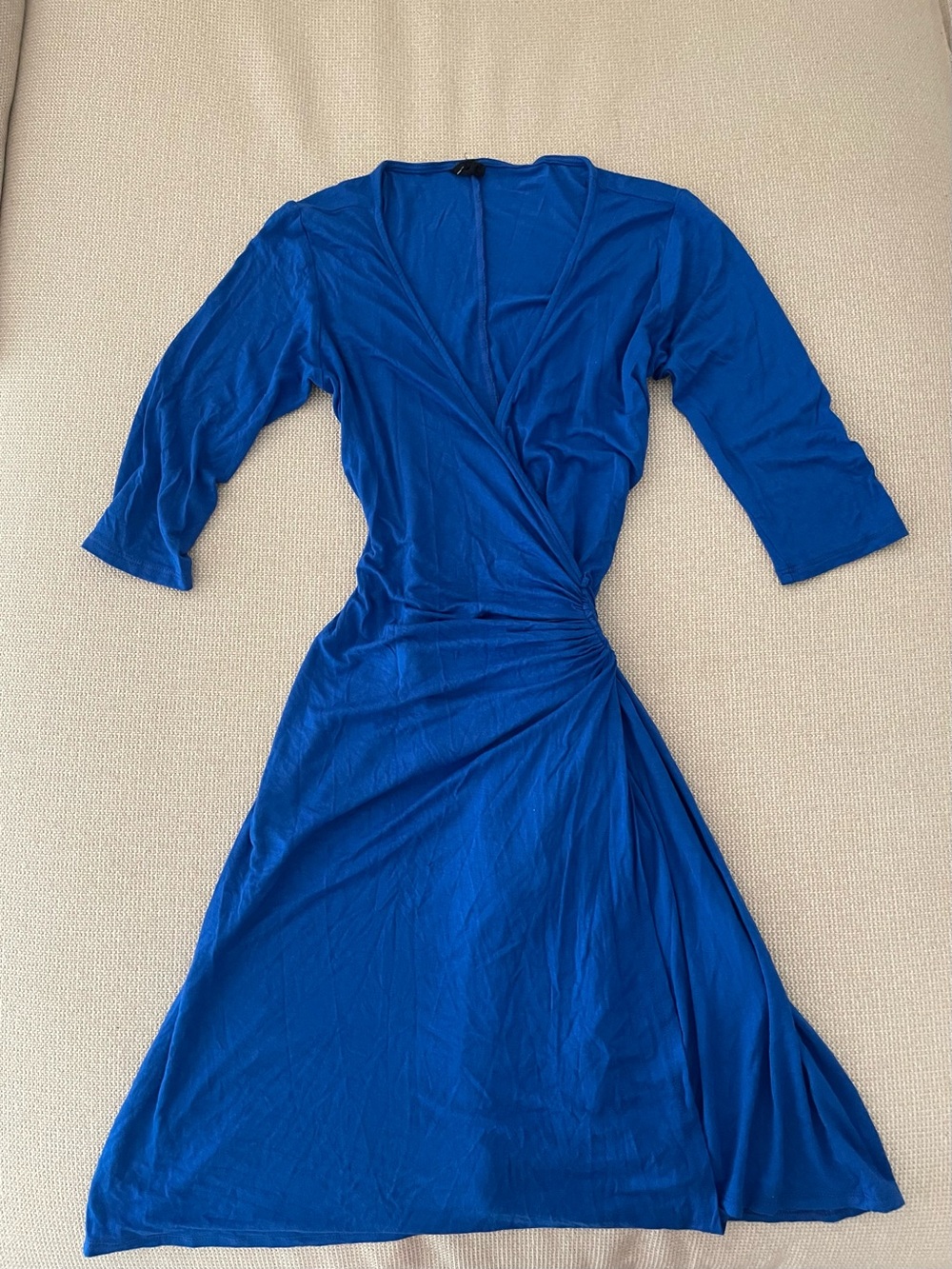 Blue Wrap-Style Women’s Dress
